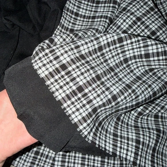 English Factory plaid A-line tiered midi dress - Picture 5 of 10